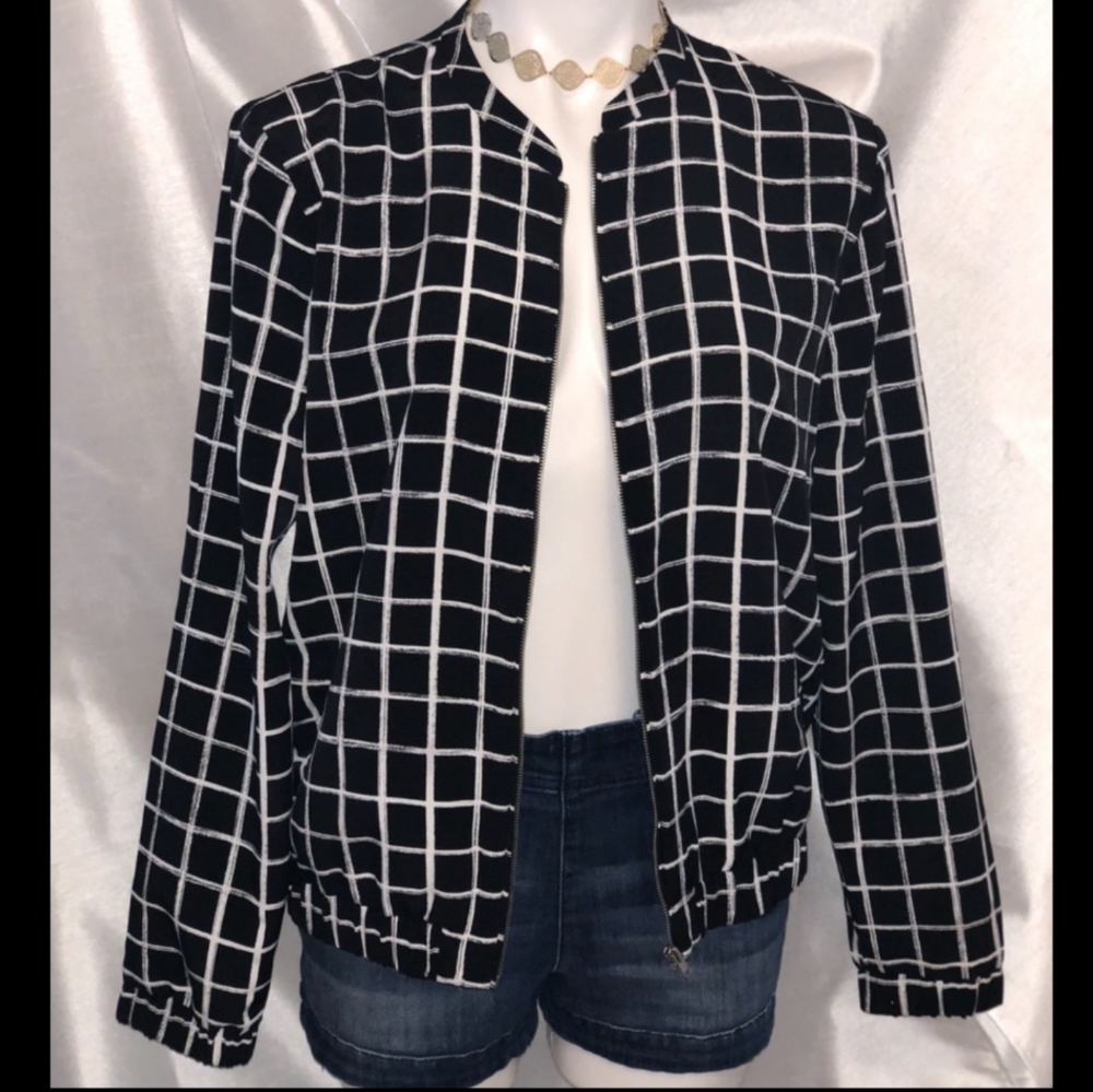 Metaphor black and white bomber jacket